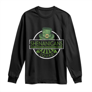 Funny St Patrick's Day Shenanigans Squad Long Sleeve Shirt Shamrock TS11 Black Print Your Wear