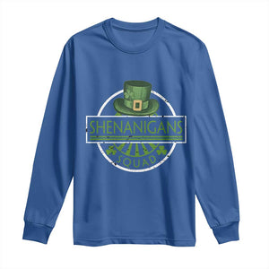 Funny St Patrick's Day Shenanigans Squad Long Sleeve Shirt Shamrock TS11 Royal Blue Print Your Wear