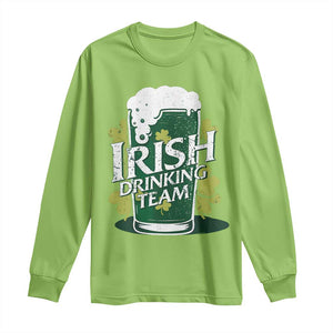 Funny St Patrick's Day Irish Beer Drinking Long Sleeve Shirt Irish Drinking Team Green Beer Shamrock TS11 Lime Print Your Wear