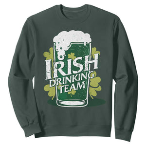 Funny St Patrick's Day Irish Beer Drinking Sweatshirt Irish Drinking Team Green Beer Shamrock TS11 Dark Forest Green Print Your Wear