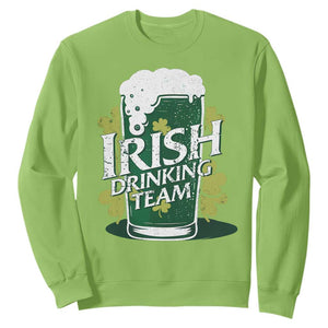 Funny St Patrick's Day Irish Beer Drinking Sweatshirt Irish Drinking Team Green Beer Shamrock TS11 Lime Print Your Wear