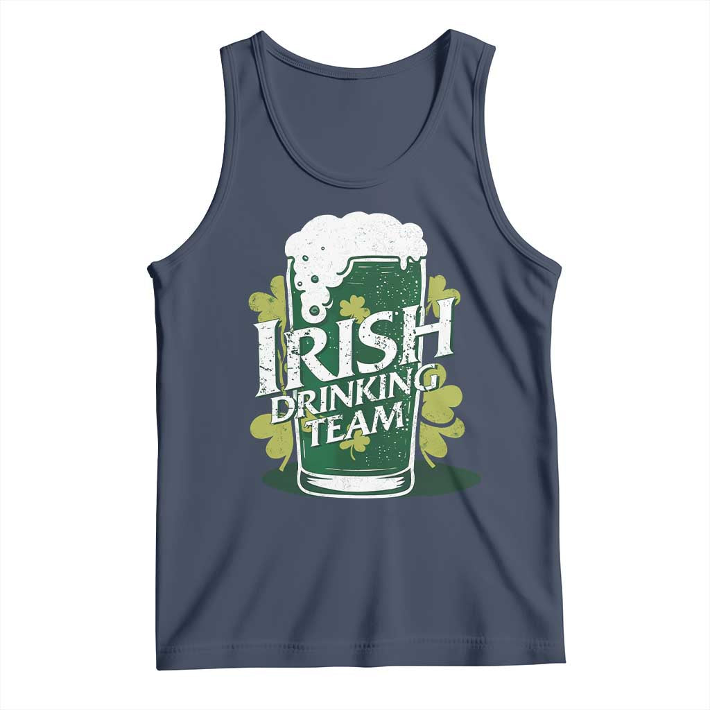 Funny St Patrick's Day Irish Beer Drinking Tank Top Irish Drinking Team Green Beer Shamrock TS11 Navy Print Your Wear