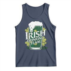 Funny St Patrick's Day Irish Beer Drinking Tank Top Irish Drinking Team Green Beer Shamrock TS11 Navy Print Your Wear