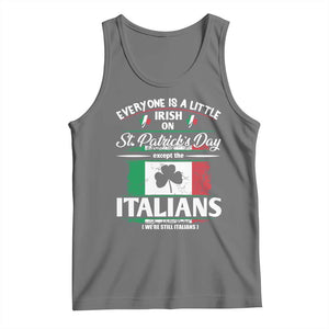 Funny St Patrick's Day Italian Tank Top Everyone Is A Little Irish On St Patrick's Day TS11 Black Heather Print Your Wear
