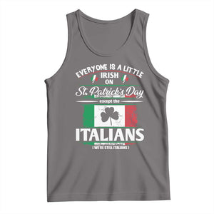 Funny St Patrick's Day Italian Tank Top Everyone Is A Little Irish On St Patrick's Day TS11 Deep Heather Print Your Wear