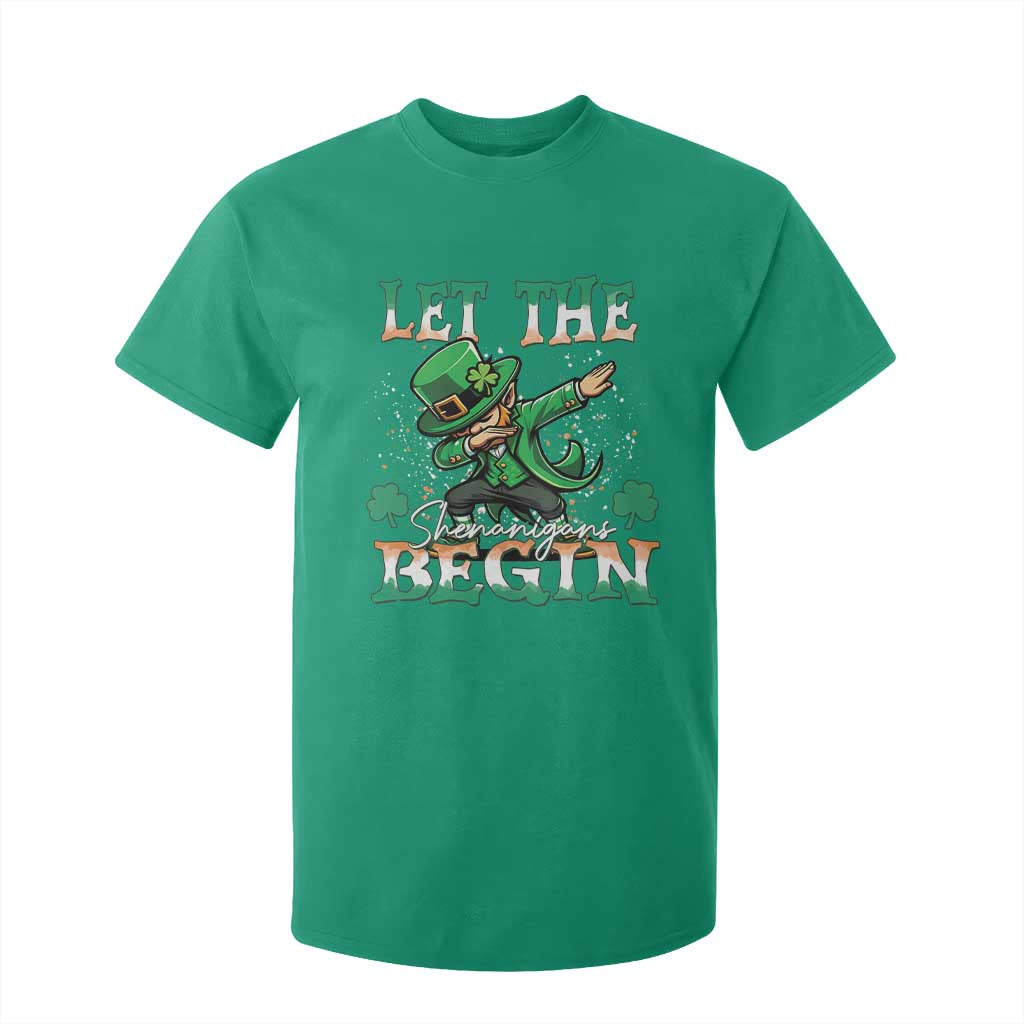 Funny Let The Shenanigans Begin T Shirt For Kid Dabbing Leprechaun St Patrick's Day TS11 Irish Green Print Your Wear