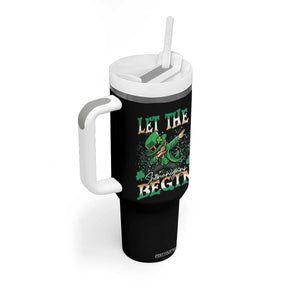 Funny Let The Shenanigans Begin Tumbler With Handle Dabbing Leprechaun St Patrick's Day TS11 Print Your Wear