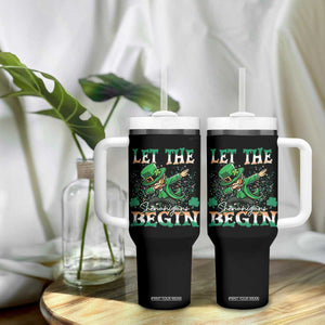 Funny Let The Shenanigans Begin Tumbler With Handle Dabbing Leprechaun St Patrick's Day TS11 Print Your Wear