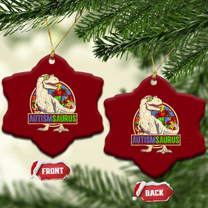Funny Autism Awareness Dinosaur Ceramic Ornament Autismsaurus Puzzle Pieces TS11 Print Your Wear