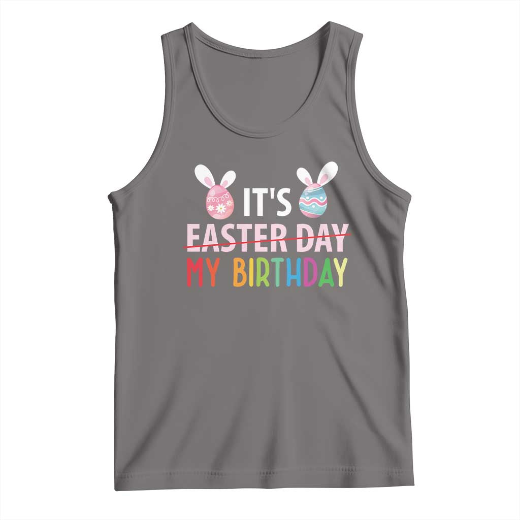 Funny It's My Birthday Easter Day Tank Top Rabbit Eggs TS11 Deep Heather Print Your Wear