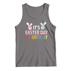 Funny It's My Birthday Easter Day Tank Top Rabbit Eggs TS11 Deep Heather Print Your Wear