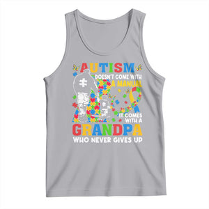 Autism Grandpa Tank Top Autism Doesn't Come With A Manual It Comes With A Grandpa TS11 Athletic Heather Print Your Wear