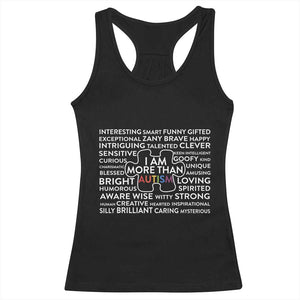 Autism Awareness Racerback Tank Top I Am More Than Autism Puzzle Piece TS11 Black Print Your Wear