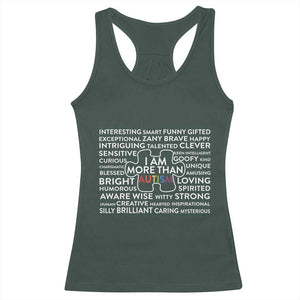 Autism Awareness Racerback Tank Top I Am More Than Autism Puzzle Piece TS11 Dark Forest Green Print Your Wear