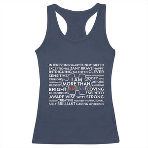 Autism Awareness Racerback Tank Top I Am More Than Autism Puzzle Piece TS11 Navy Print Your Wear