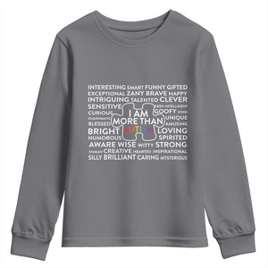 Autism Awareness Youth Sweatshirt I Am More Than Autism Puzzle Piece TS11 Charcoal Print Your Wear