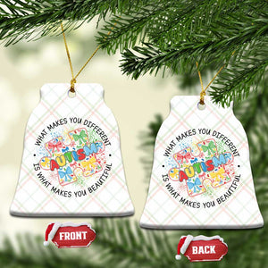 Funny Autism Awareness What Makes You Different Is What Makes You Beautiful Ceramic Ornament Coquette Puzzle TS11 Print Your Wear