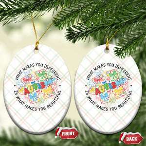 Funny Autism Awareness What Makes You Different Is What Makes You Beautiful Ceramic Ornament Coquette Puzzle TS11 Print Your Wear