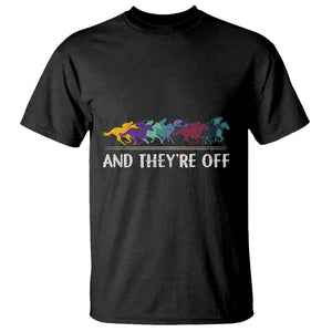 Horse Racing T Shirt And They're Off Vintage Jockey TS11 Black Print Your Wear