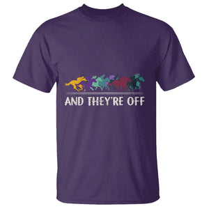 Horse Racing T Shirt And They're Off Vintage Jockey TS11 Purple Print Your Wear