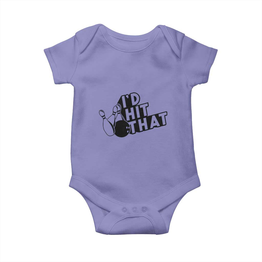 Funny Bowling Baby Onesie I'D Hit That Quote Bowling Pin Ball TS11 Violet Print Your Wear