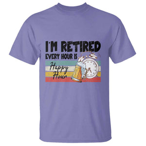 Funny Retirement T Shirt I'm Retired Every Hour Is A Happy Hour Retro Vintage TS11 Violet Print Your Wear