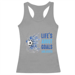 Soccer Lover Racerback Tank Top Life's About Goals And Assists Coach TS11 Sport Gray Print Your Wear