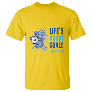 Soccer Lover T Shirt Life's About Goals And Assists Coach TS11 Daisy Print Your Wear