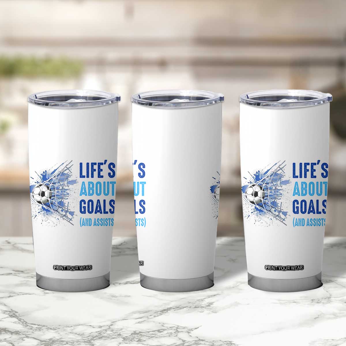 Soccer Lover Tumbler Cup Life's About Goals And Assists Coach TS11 Print Your Wear