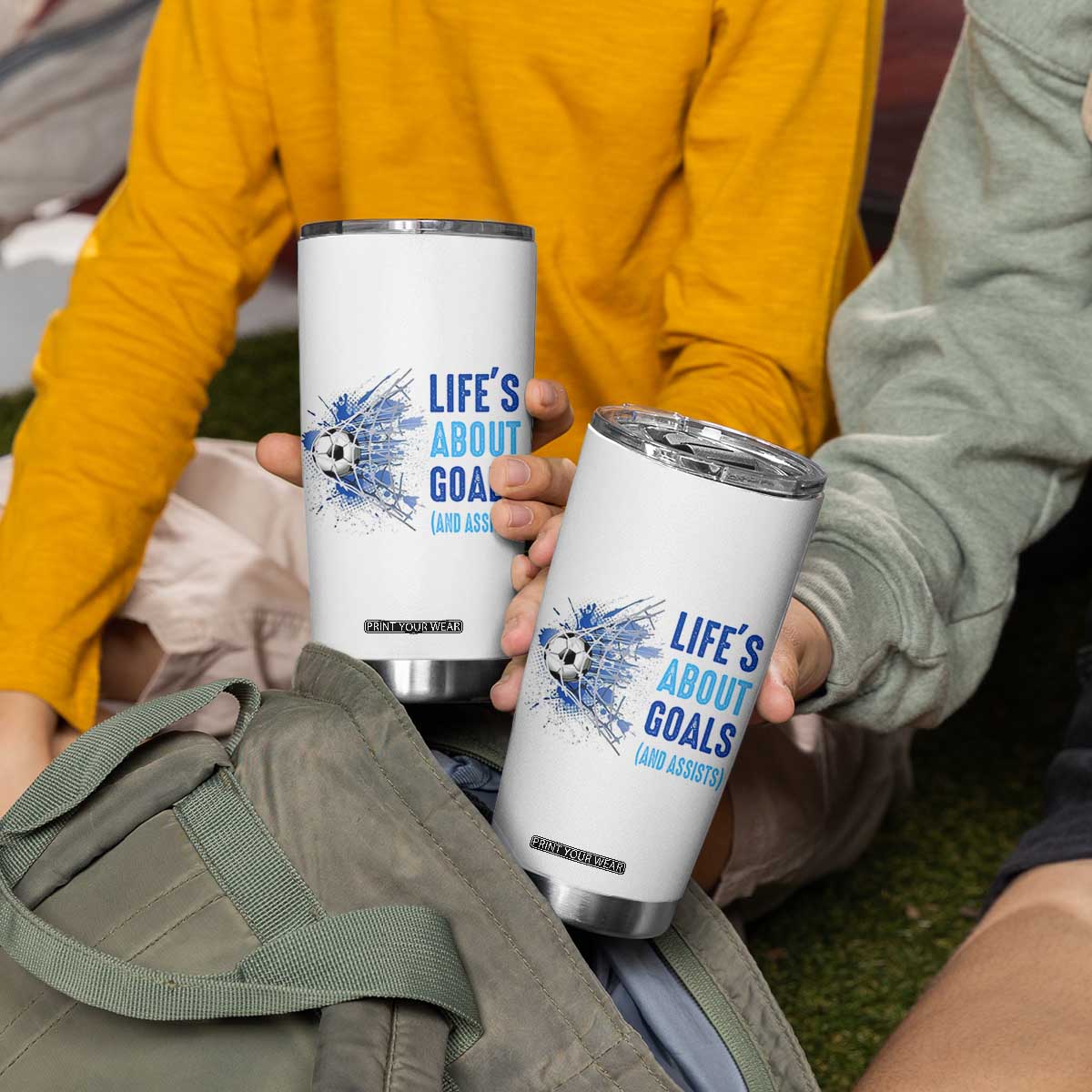 Soccer Lover Tumbler Cup Life's About Goals And Assists Coach TS11 Print Your Wear