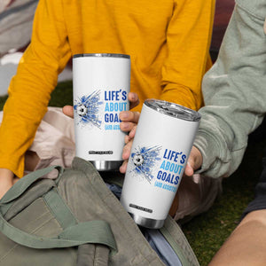 Soccer Lover Tumbler Cup Life's About Goals And Assists Coach TS11 Print Your Wear
