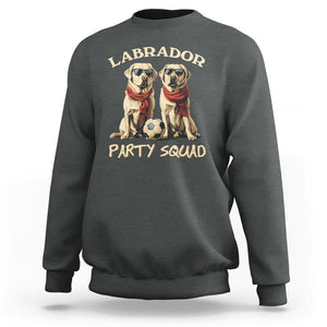 Labrador Retriever Dog Sweatshirt Black Labrador Party Squad Love TS11 Dark Heather Print Your Wear