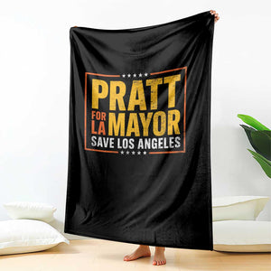 Pratt For Mayor Save Los Angeles Throw Blanket Spencer Supporter TS11 Print Your Wear