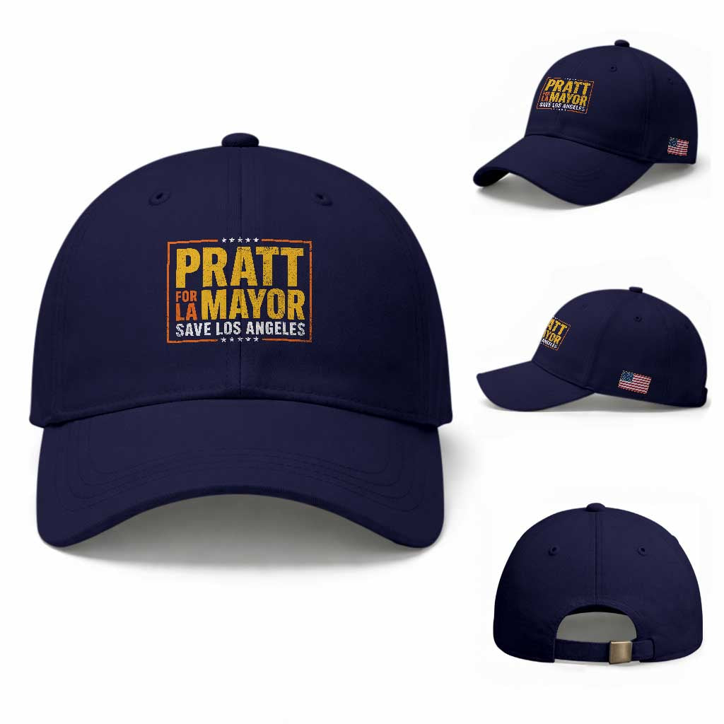 Pratt For Mayor Save Los Angeles Baseball Cap Spencer Supporter TS11 Baseball Cap Universal Fit Dark Blue Print Your Wear