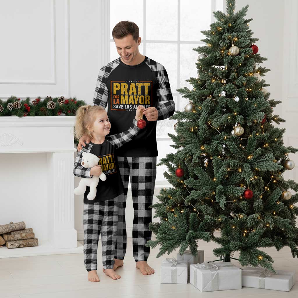 Pratt For Mayor Save Los Angeles Plaid Pajama Set Spencer Supporter TS11 White Plaid Print Your Wear