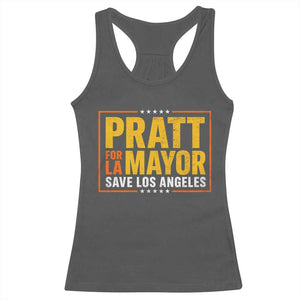 Pratt For Mayor Save Los Angeles Racerback Tank Top Spencer Supporter TS11 Dark Heather Print Your Wear
