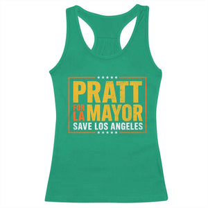 Pratt For Mayor Save Los Angeles Racerback Tank Top Spencer Supporter TS11 Irish Green Print Your Wear