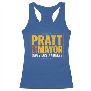 Pratt For Mayor Save Los Angeles Racerback Tank Top Spencer Supporter TS11 Royal Blue Print Your Wear