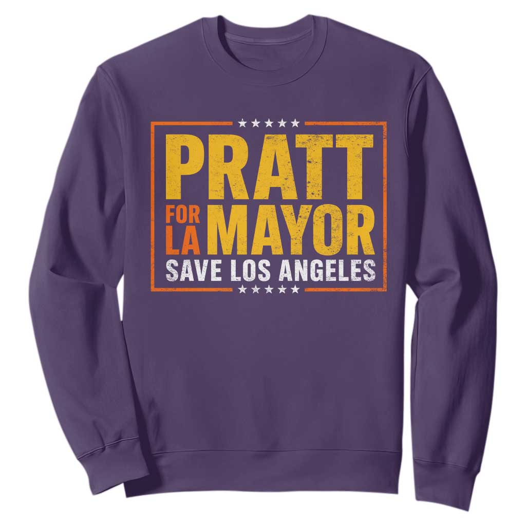 Pratt For Mayor Save Los Angeles Sweatshirt Spencer Supporter TS11 Purple Print Your Wear