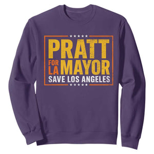 Pratt For Mayor Save Los Angeles Sweatshirt Spencer Supporter TS11 Purple Print Your Wear