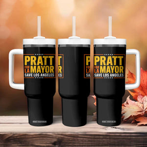 Pratt For Mayor Save Los Angeles Tumbler With Handle Spencer Supporter TS11 Print Your Wear
