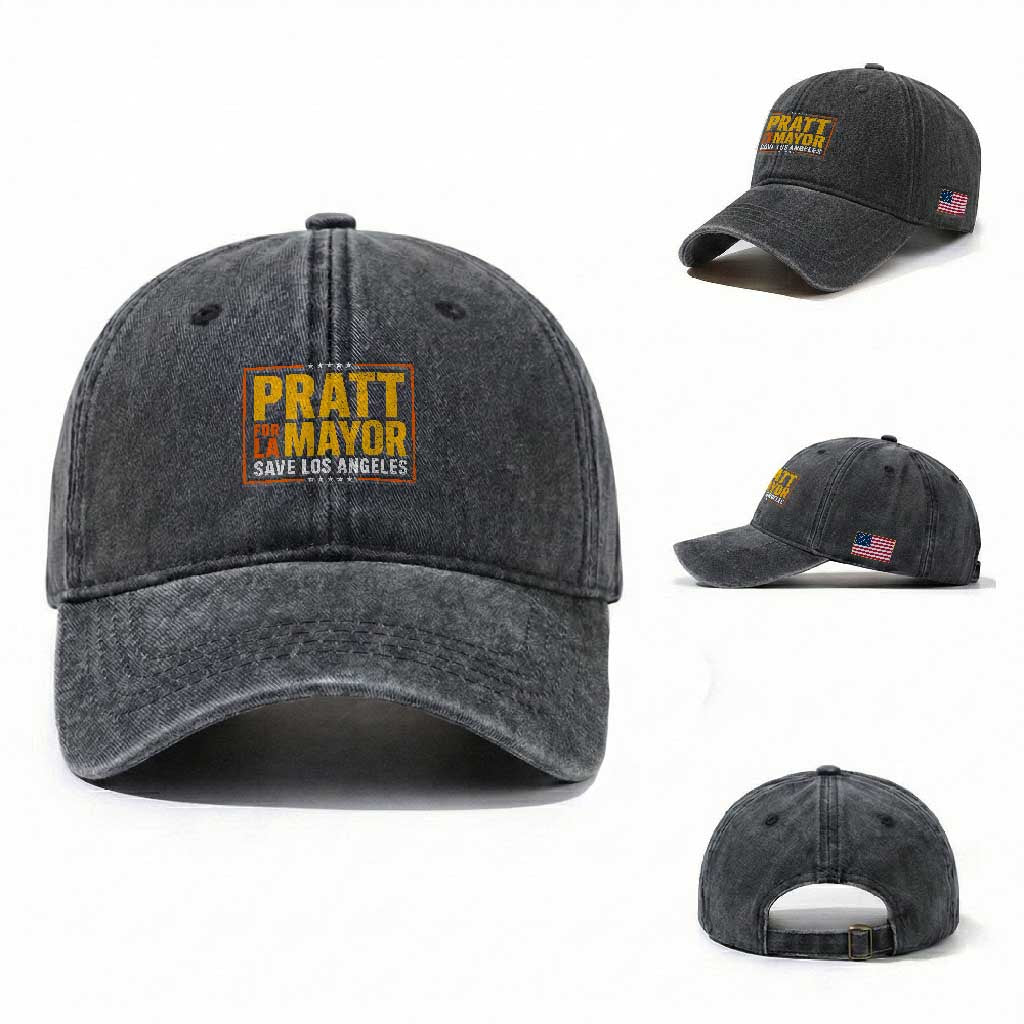 Save Los Angeles – Spencer Pratt For Mayor Washed Cap – LA Political Humor Baseball Hat TS11 Washed Cap Universal Fit Dark Gray Print Your Wear
