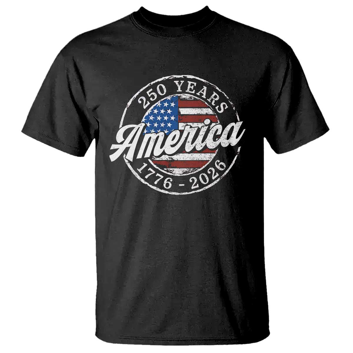 America 250 Years 1776 2026 T Shirt 250th Anniversary USA Vintage USA Flag TS11 Black Print Your Wear
