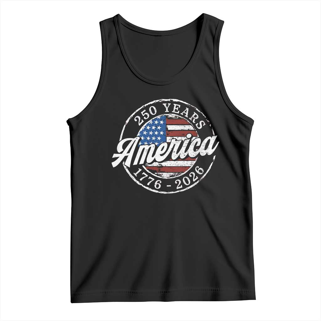 America 250 Years 1776 2026 Tank Top 250th Anniversary USA Vintage USA Flag TS11 Black Print Your Wear