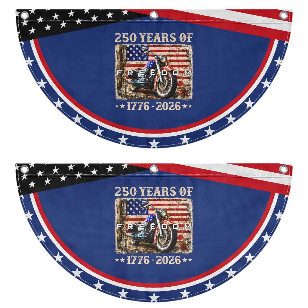 250 Years Of Freedom Motorcycle Biker 1776 2026 Patriotic Fan Flag TS11 2pcs pack Classic Navy Print Your Wear
