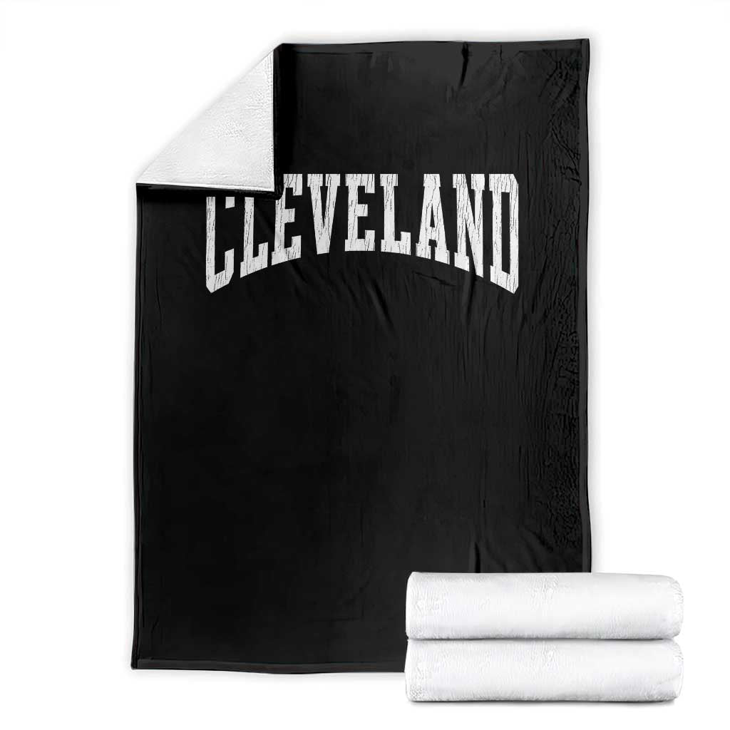 Cleveland Ohio OH City Throwback Design Vintage Throw Blanket TS11 Black Print Your Wear