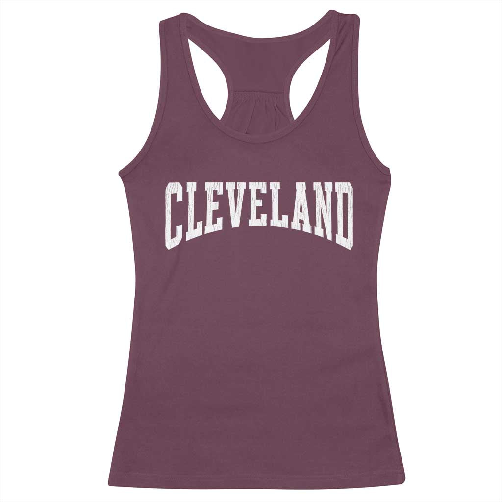 Cleveland Ohio OH City Throwback Design Vintage Racerback Tank Top TS11 Maroon Print Your Wear