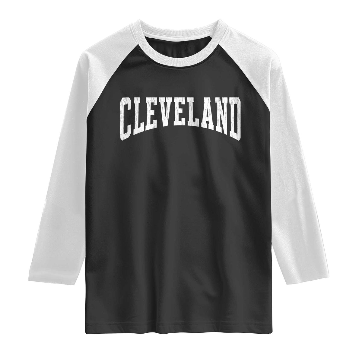 Cleveland Ohio OH City Throwback Design Vintage Raglan Shirt TS11 Black White Print Your Wear
