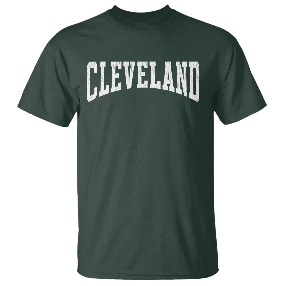 Cleveland Ohio OH City Throwback Design Vintage T Shirt TS11 Dark Forest Green Print Your Wear