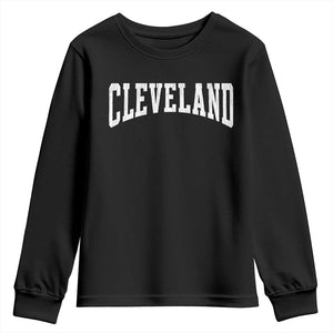 Cleveland Ohio OH City Throwback Design Vintage Youth Sweatshirt TS11 Black Print Your Wear